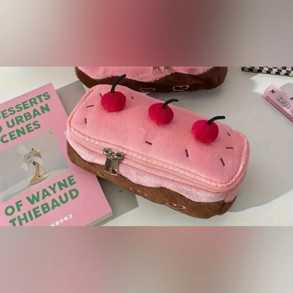 Pink and Brown Cherry Cake Pencil Case